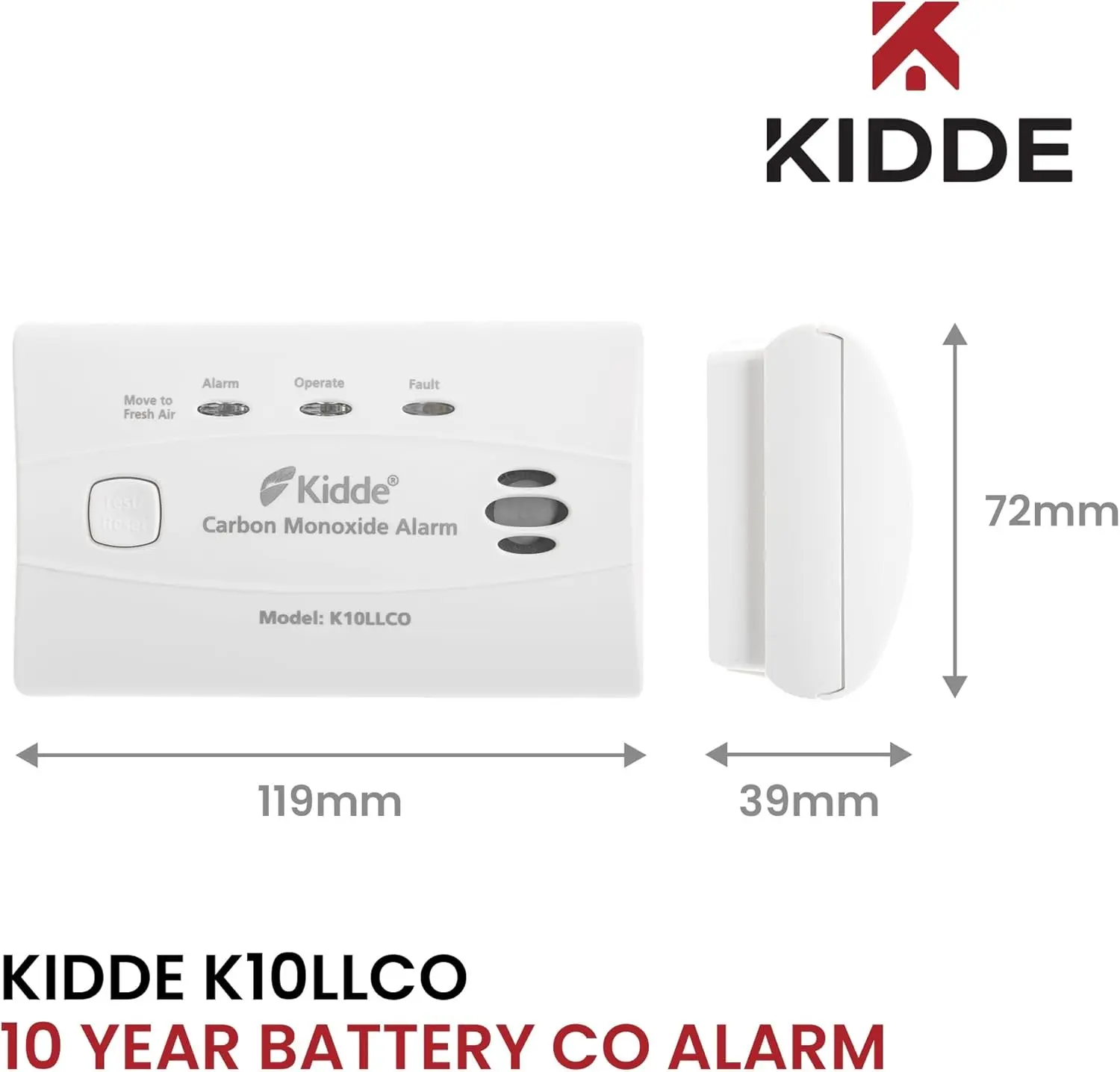 Détecteur de monoxyde de carbone Kidde K10LLCO